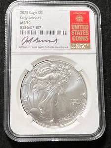 2025 AMERICAN SILVER EAGLE NGC MS70 EARLY RELEASE