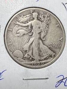 lot 16 image: 1929-D US WALKING LIBERTY HALF DOLLAR