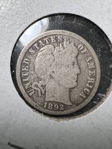 lot 17 image: 1892-O US BARBER DIME