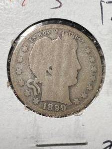 lot 43 image: 1899-S US BARBER QUARTER