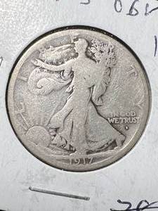 lot 46 image: 1917-S (OBV) US WALKING LIBERTY HALF DOLLAR