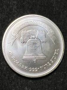 lot 57 image: 1 TROY OZ .999 FINE SILVER LIBERTY ROUND