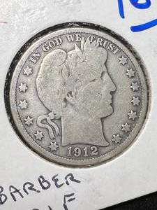 lot 60 image: 1912 US BARBER HALF DOLLAR