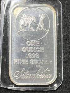 lot 65 image: 1 TROY OZ .999 FINE SILVER SILVERTOWNE BAR