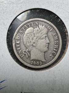 lot 72 image: 1903 US BARBER DIME