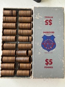 Lincoln Cents in Coin Box
