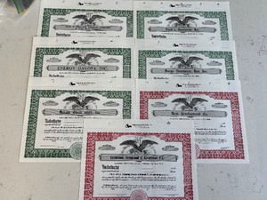 lot 67 image: Vintage North Dakota Stock Certificates Never Assigned