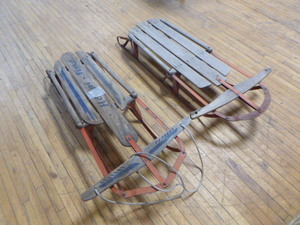 lot 97 image: 2 Vintage Sleds