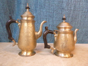 lot 125 image: 2 Brass Teapots