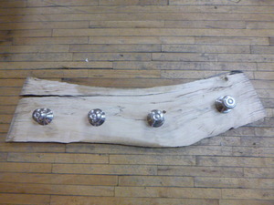 lot 153 image: Handcrafted Cottonwood with Door Knob Coat Rack