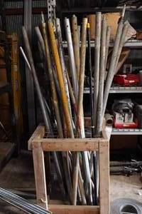 lot 448 image: Assorted Float Poles and Extensions with Rack
