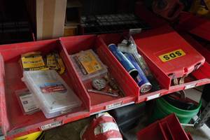 lot 488 image: Air Tool Fittings, Grease, Paintbrushes, and Staples
