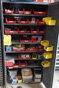 lot 849 image: Metal Cabinet with Contents - Nails, Screws, Blades
