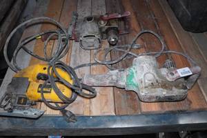 lot 265 image: 2 Milwaukee Hole Hawgs with DeWalt Jig Saw