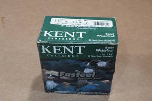 lot 465 image: 25 Kent 12 Ga 2-34 Steel 2 Shot Waterfowl Shotshells