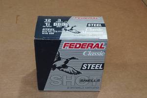 lot 485 image: 25 Federal Classic 12 Ga 3 Magnum Steel BBB Shot Shotshells