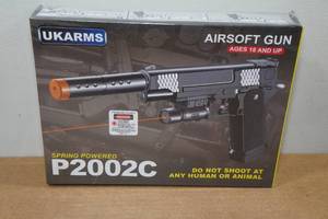 lot 56 image: UKArms P2002C Spring Powered Airsoft Gun with Laser
