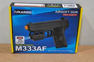 lot 57 image: UKArms M333AF Spring Powered Airsoft Gun with Laser