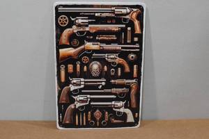 lot 65 image: Novelty Metal Sign - Guns