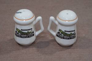 lot 75 image: Vintage Salt and Pepper Shaker Set - Fishing Hall of Fame
