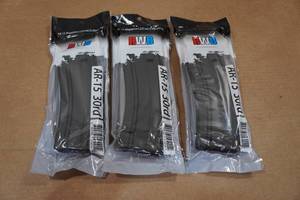 lot 151 image: 3 RWB 30 Round AR-Format Magazines
