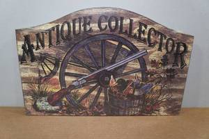 lot 166 image: Antique Collector Wooden Wall Sign