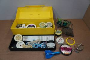 lot 179 image: Tackle Box with Assorted Fishing Accessories and Decoy Anchor Line