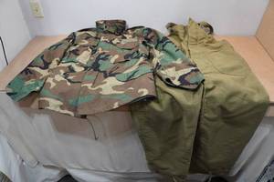 lot 246 image: Camo Jacket with Bibs - Jacket is a Small