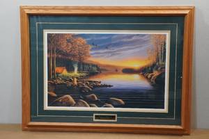 lot 283 image: Framed Daniel R Pierce Print Weekend Retreat