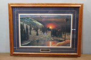 lot 284 image: Framed Daniel R Pierce Print Eagles Ridget