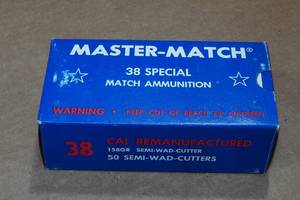 lot 297 image: 50 Master Match .38 Spl 158 Gr Semi Wadcutter Ammo