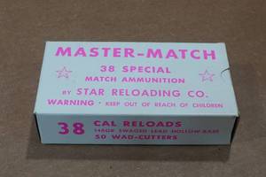 lot 298 image: 50 Master Match .38 Spl 148 Gr Lead Wadcutter Ammo