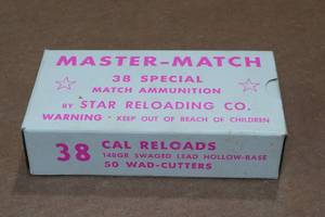 lot 300 image: 50 Master Match .38 Spl 148 Gr Lead Wadcutter Ammo