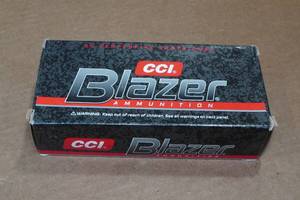 lot 310 image: 50 CCI Blazer .40 S&W 180 Gr FMJ Aluminum Case Ammo