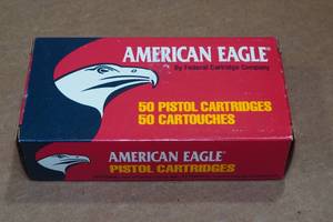 lot 312 image: 50 American Eagle 9mm 124 Gr FMJ Ammo