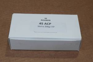 lot 338 image: 50 .45 ACP 200 Gr Sierra HP Ammo