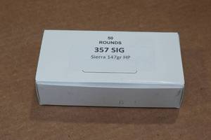 lot 343 image: 50 .357 Sig 147 Gr Sierra HP Ammo