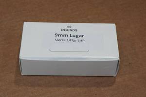 lot 350 image: 50 9mm 147 Gr Sierra JHP Ammo