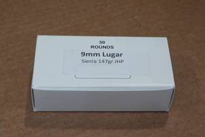 lot 351 image: 50 9mm 147 Gr Sierra JHP Ammo