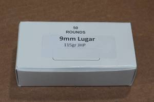 lot 352 image: 50 9mm 115 Gr JHP Ammo