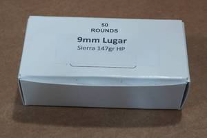lot 353 image: 50 9mm 147 Gr Sierra HP Ammo