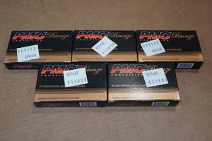 lot 370 image: 100 PMC Bronze .223 Rem 55 Gr FMJ BT Ammo