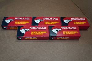 lot 372 image: 100 American Eagle .223 Rem 62 Gr FMJ Ammo
