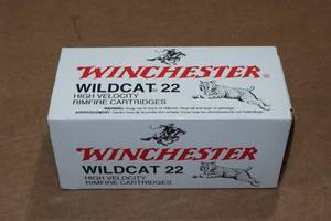 lot 379 image: 500 Winchester Wildcat 22 .22 LR 40 Gr Plated RN Ammo