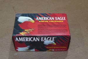 lot 381 image: 400 American Eagle .22 LR 38 Gr Plated HP Ammo