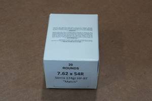 lot 400 image: 20 7.62 x 54R 174 Gr Sierra HP BT Match Ammo