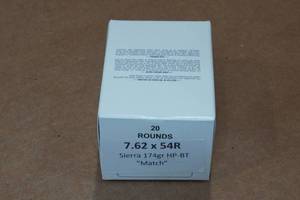 lot 401 image: 20 7.62 x 54R 174 Gr Sierra HP BT Match Ammo