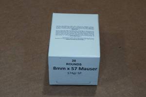 lot 403 image: 20 8mm Mauser 174 Gr SP Ammo