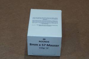 lot 404 image: 20 8mm Mauser 150 Gr SP Ammo
