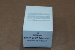 lot 405 image: 20 8mm Mauser 200 Gr HP BT Match Ammo